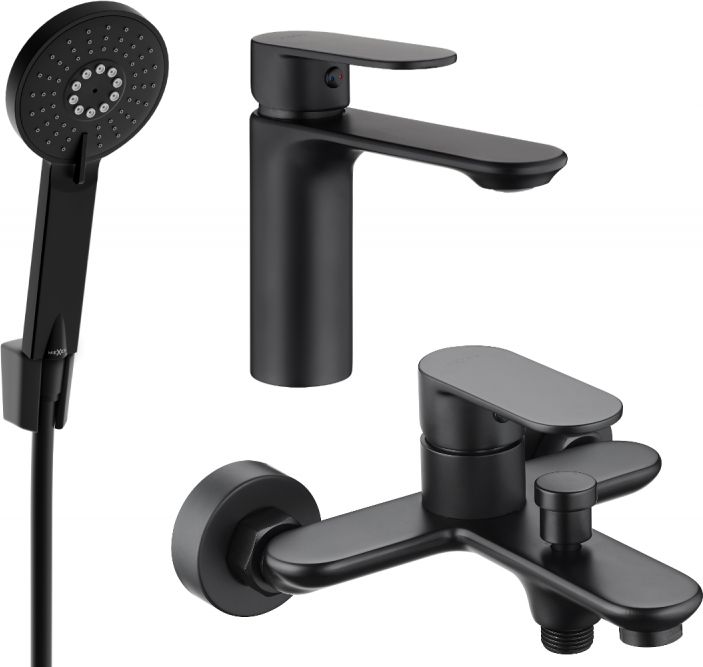 Mexen Mexen Milo R40 zestaw wannowy, czarny - 71303R40-70