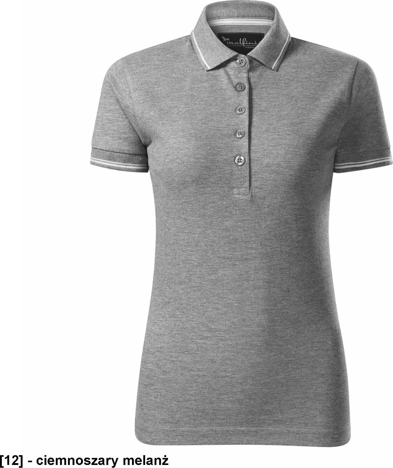 MALFINI Perfection plain 253 - ADLER - Koszulka polo damska, 200 g/m, - ciemnoszary melanż L