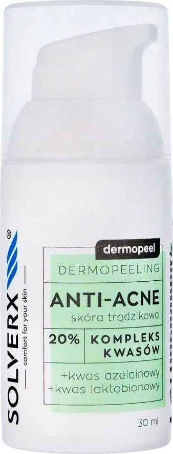 Solverx SOLVERX Dermopeel Dermopeeling Anti-Acne - Kompleks Kwasów 20% (azelainowy,laktobionowy) 30ml