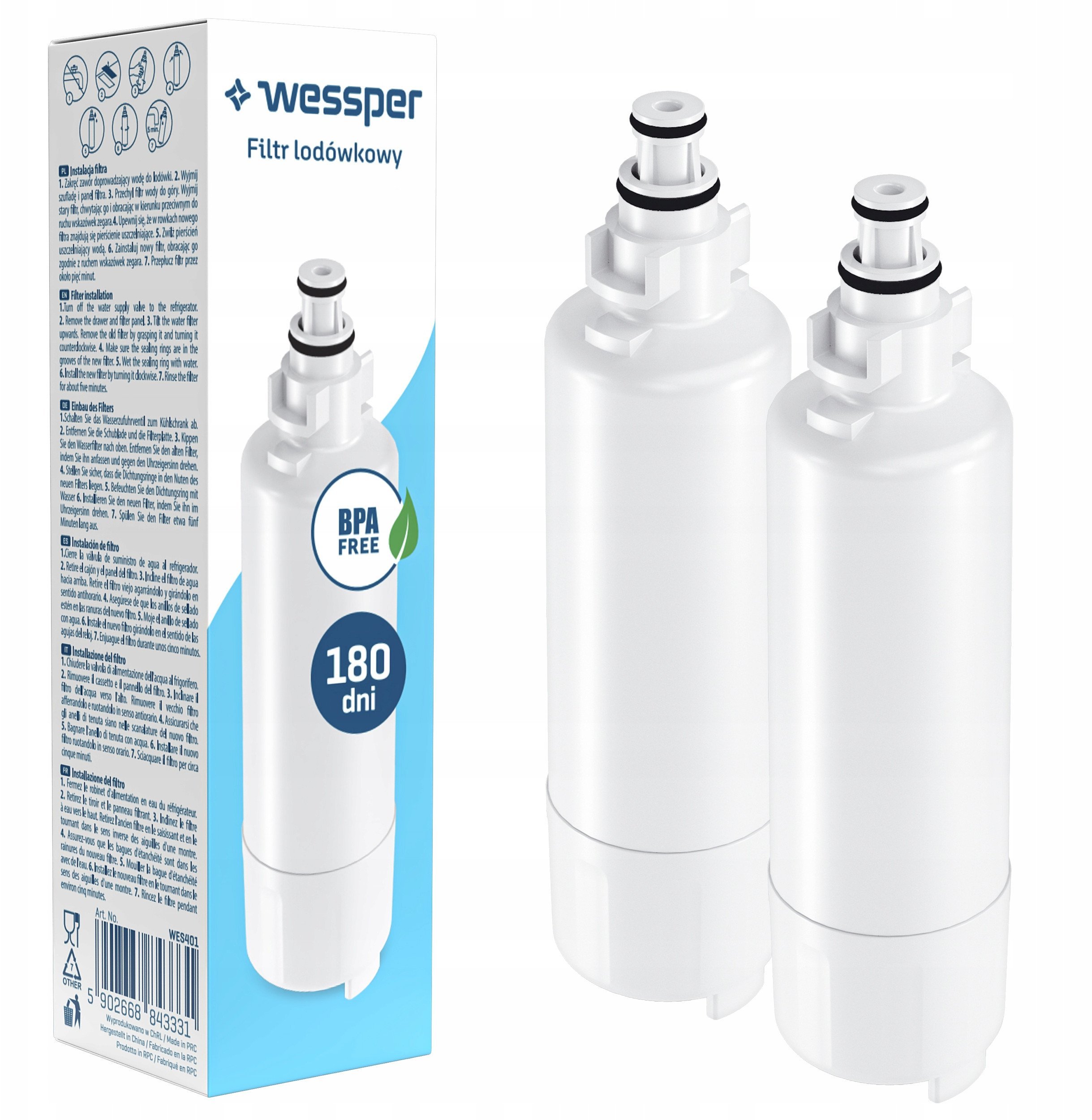 Filtr wody lodówek Hotpoint, Indesit, Caple (WES400)