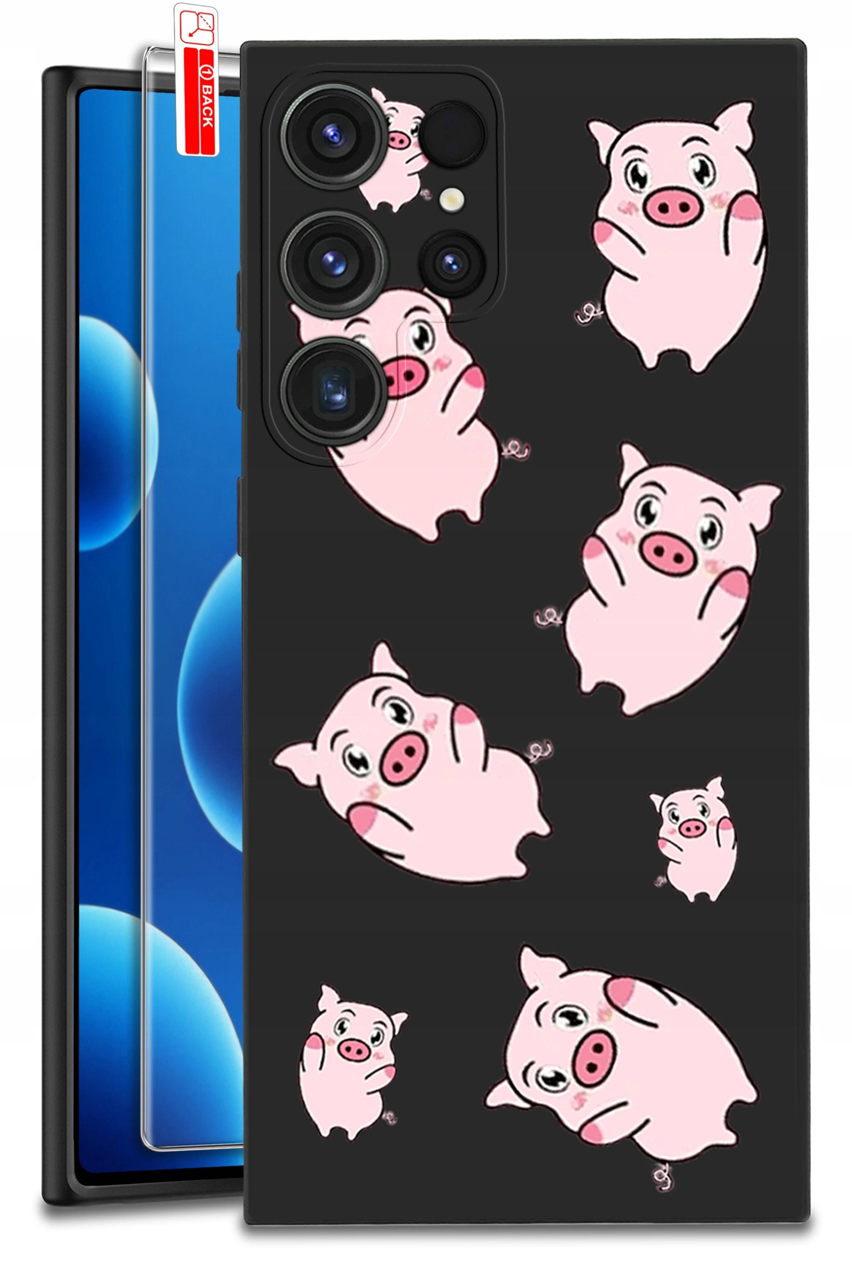 ETUI do Samsung Galaxy S24 Ultra | WZORY | SILIKONOWE MATT CASE + SZKŁO 9H