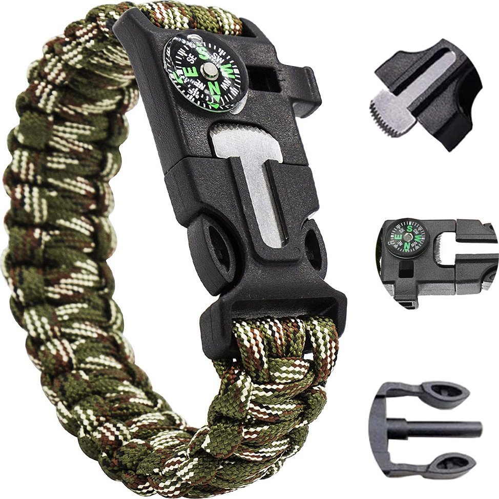 Verk Bransoletka survival opaska 5w1 kompas krzesiwo linka nóż linka paracord Bransoletka survival opaska 5w1 kompas krzesiwo linka nóż linka paracord