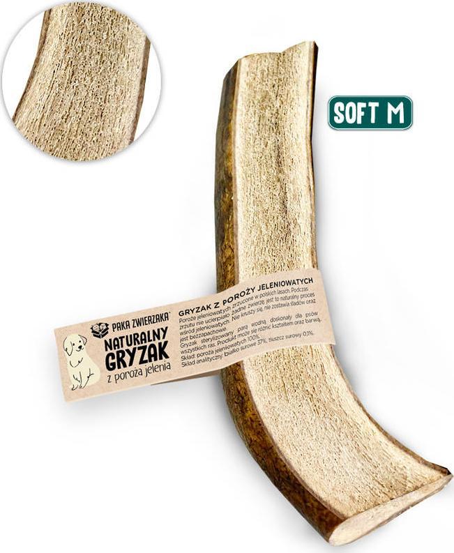 Paka Zwierzaka Paka Zwierzaka Naturalny gryzak, poroże jeleniowatych SOFT M- 12 cm
