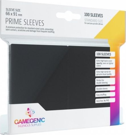 Gamegenic Gamegenic: Prime CCG Sleeves (66x91 mm) - Black, 100 sztuk