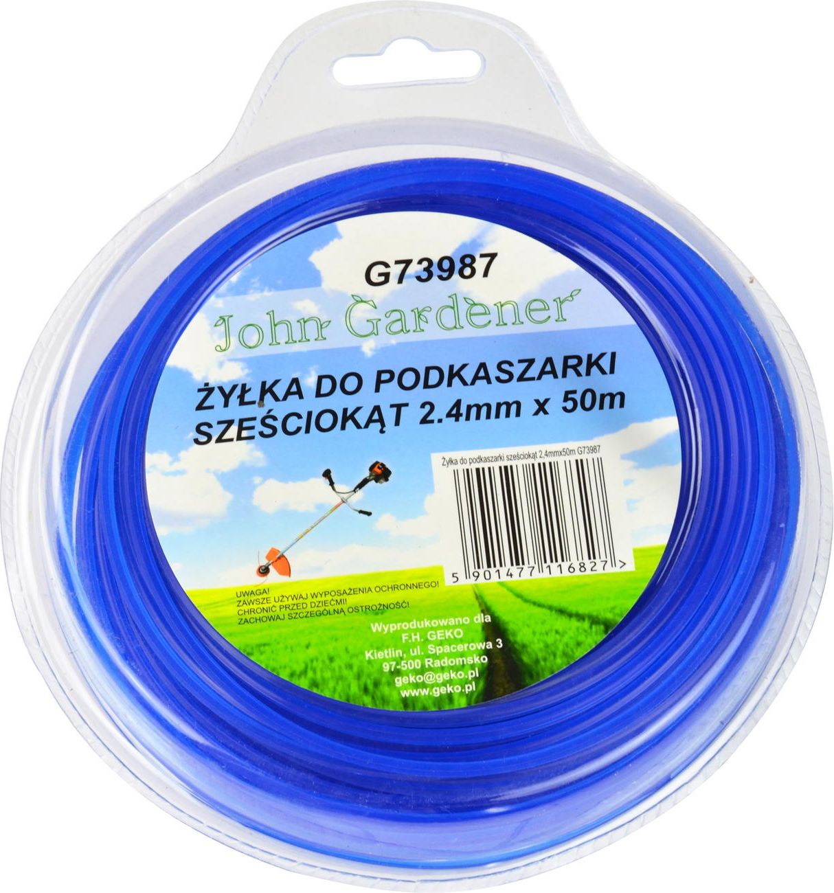 Geko Żyłka do podkaszarki sześciokąt 2,4mmx50m (40)