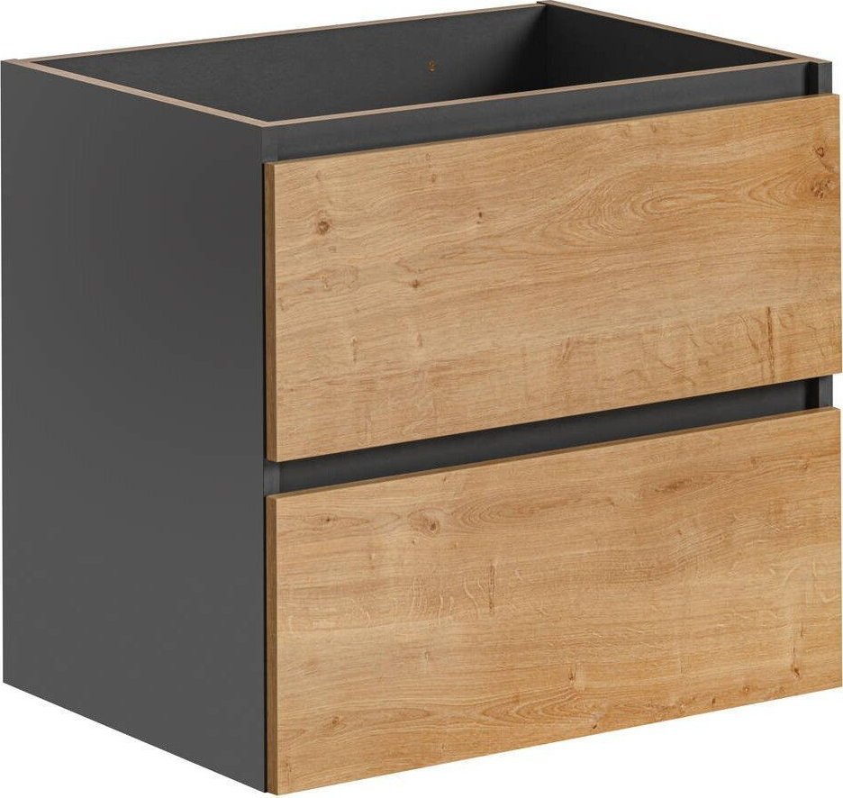 Comad Szafka pod umywalkę, Monako, 60x46x57 cm, grafit, dąb hamilton, mat