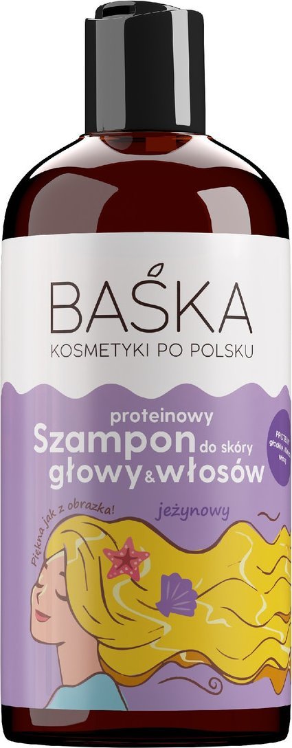 Baśka Kosmetyki po polsku proteinowy szampon do skóry głowy i włosów-jeżynowy 500ml