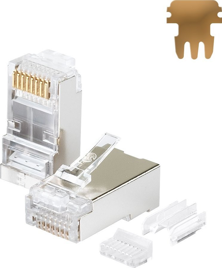 NetRack Wtyk RJ45 FTP STP kat. 6A, drut, (100 szt)