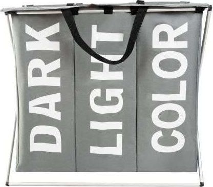 Kosz na pranie Ikonka 3 komorowy na stelażu składany