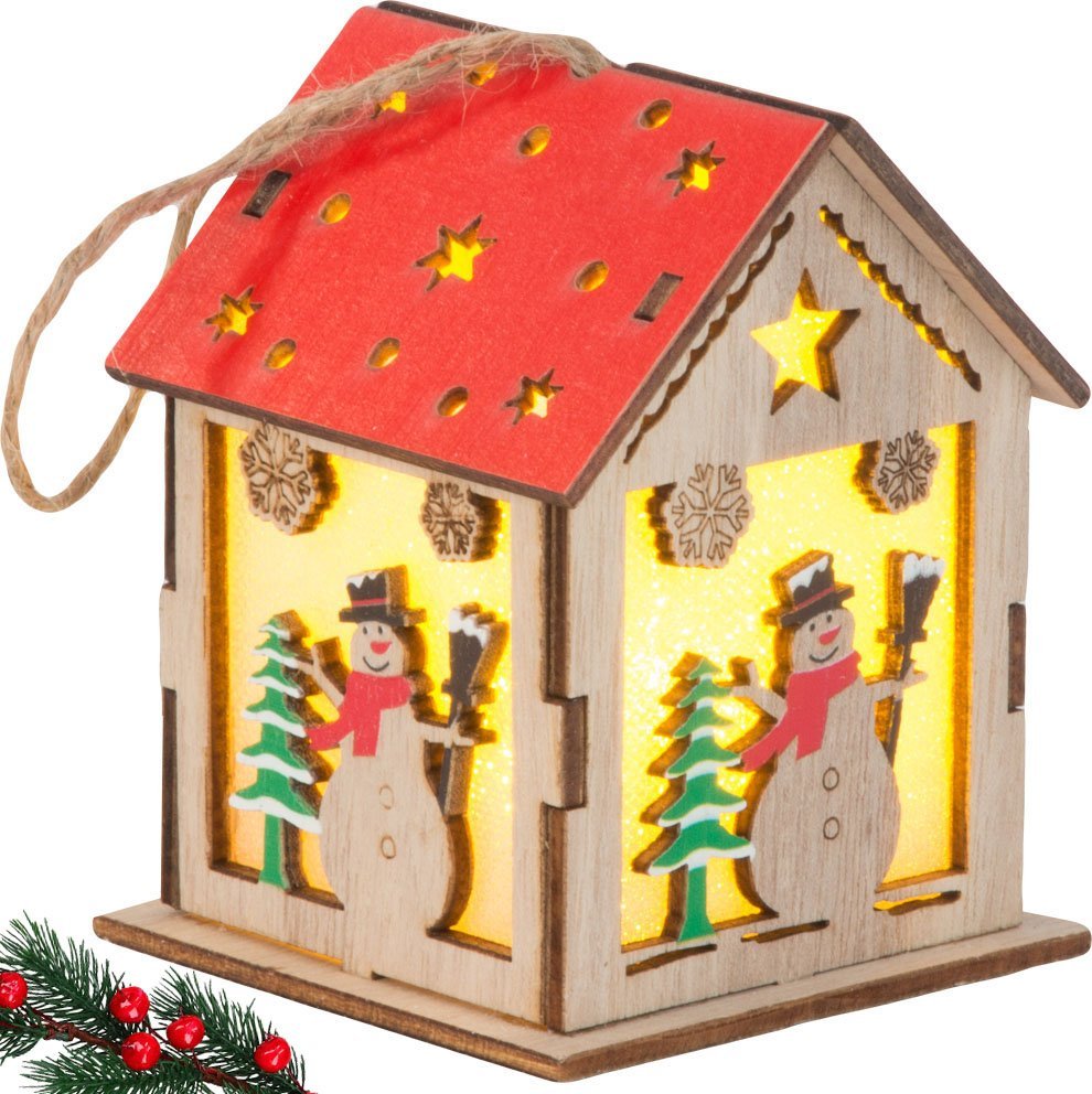 Verk Drewniany wiszący lampion na choinkę oświetlenie ozdoba świąteczna bałwan Drewniany wiszący lampion na choinkę oświetlenie ozdoba świąteczna bałw