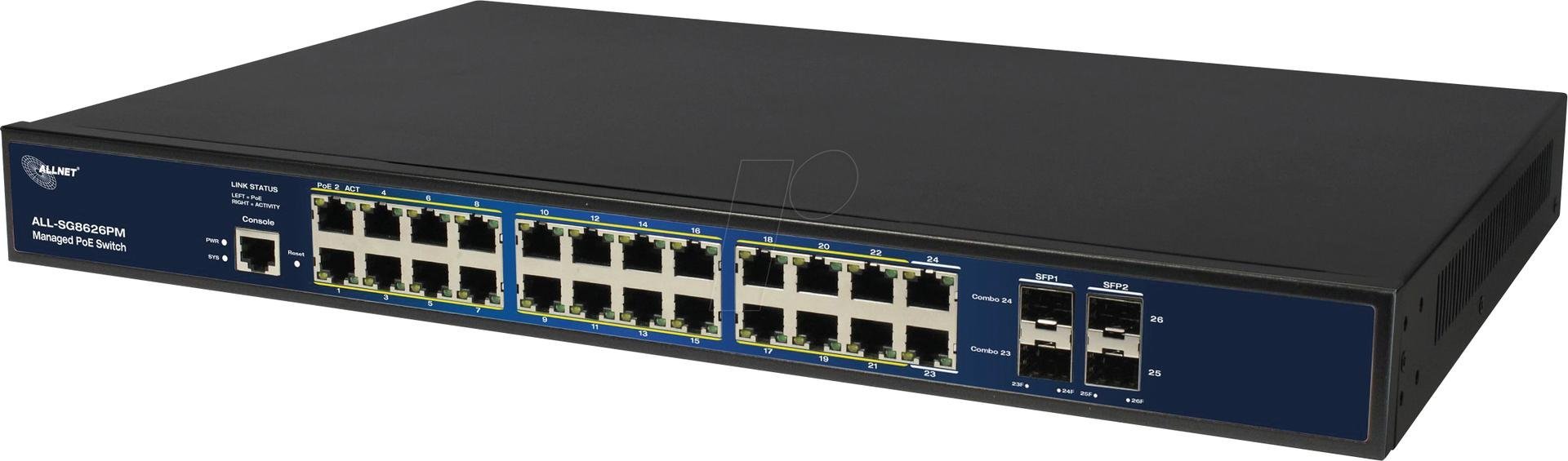 Switch Allnet 24+4P Allnet ALL-SG8626PM POE+ M