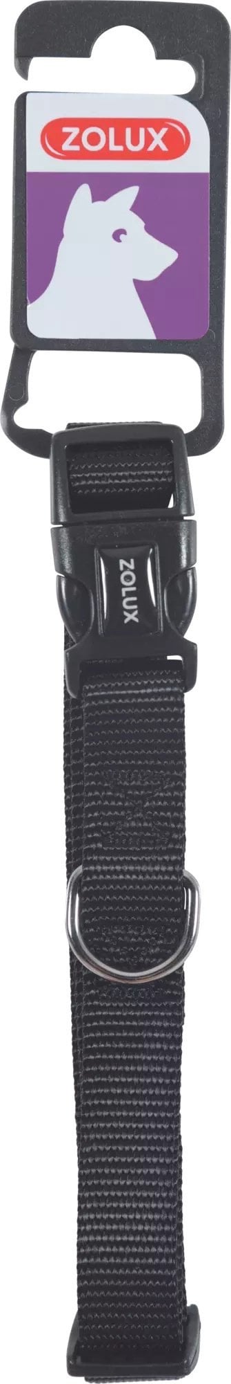 Zolux ZOLUX Obroża dla psa nylonowa taśma 50/60cm 25mm kol. czarny