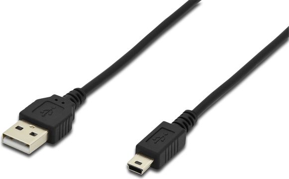 Kabel USB Digitus USB-A - miniUSB 3 m Czarny (AK-300130-030-S)