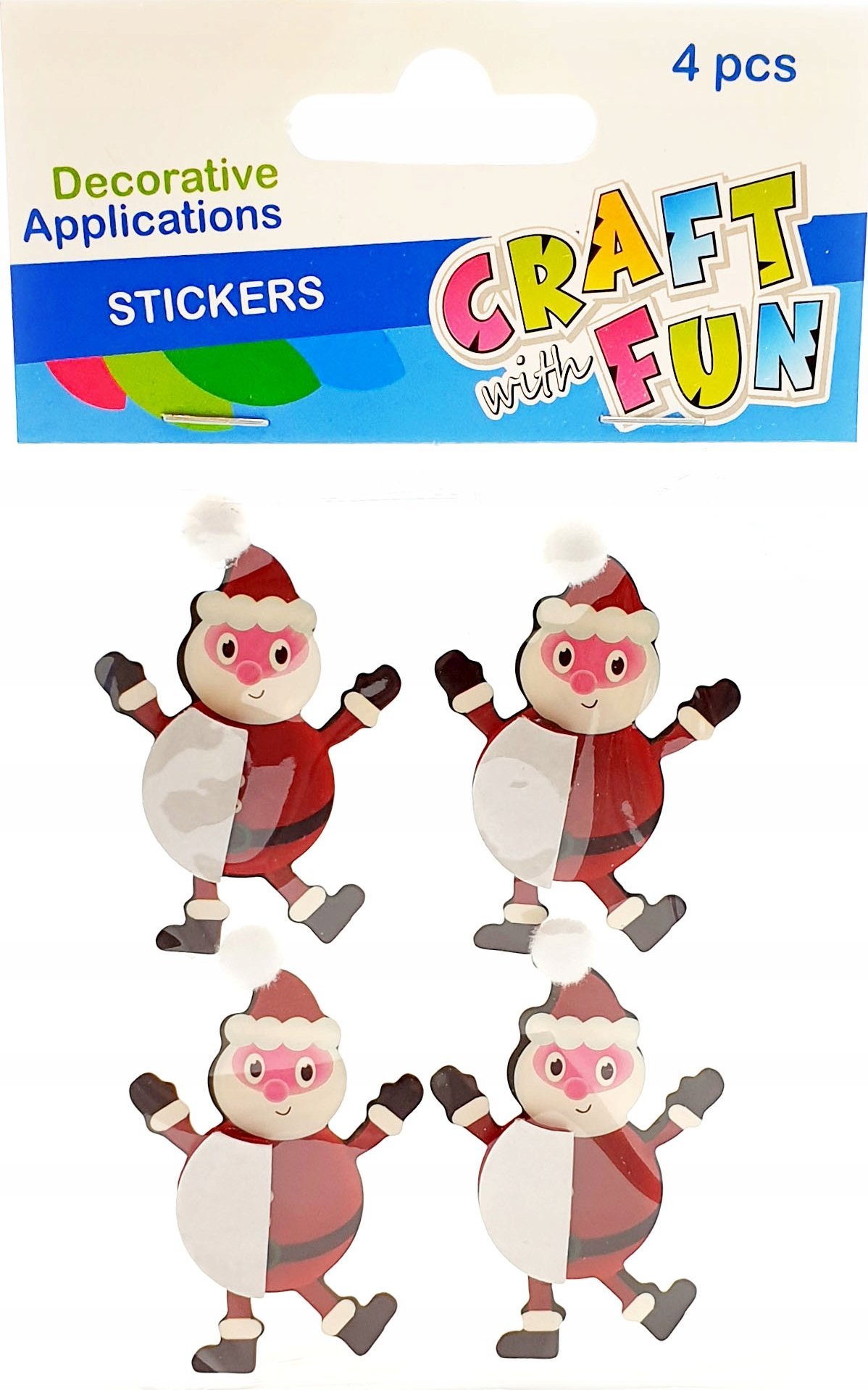 Craft with Fun OZDOBA BN NAKLEJKI MIKOLAJEK HARM 4SZT CF 12/144
