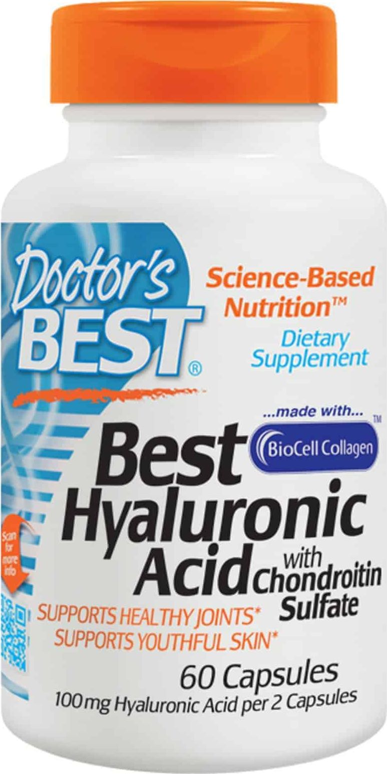 DOCTORS BEST Doctor's Best - Kwas Hialuronowy + Siarczan Chondroityny i Kolagen, 60 kapsułek