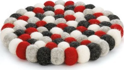 Cilio Podkładka pod gorące naczynia Cilio Lana Grigio, śred. 21 cm, owcza wełna, czerwona