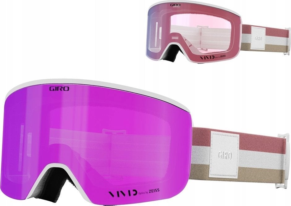 Gogle zimowe GIRO ELLA WHITE LX STRIPE (szyba VIVID PINK 00% S3 + VIVID INFRARED 62% S1) (NEW 2024/2025)