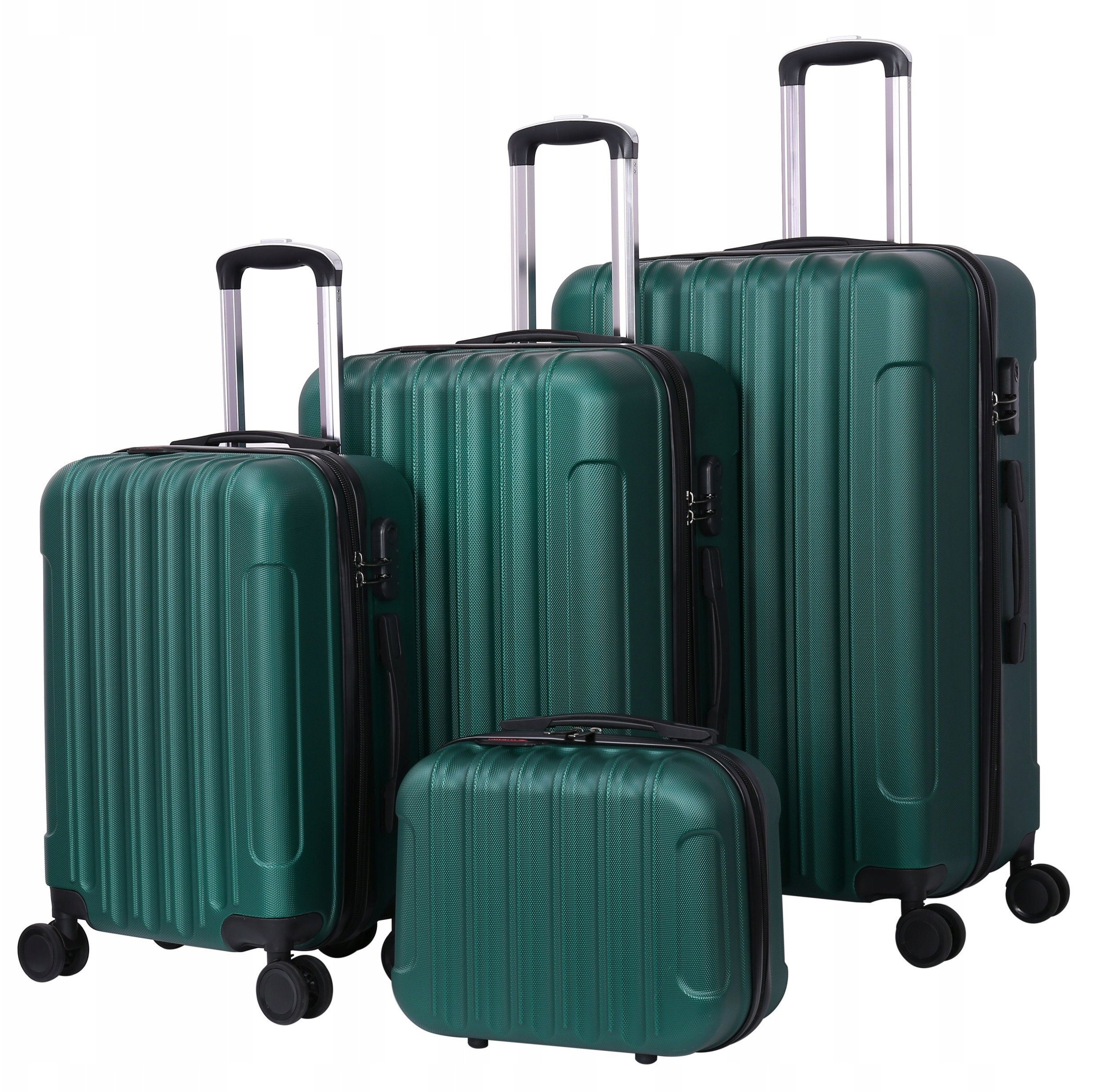 KOMPLET WALIZEK NA 4 KÓŁKACH Zestaw trzy walizki + kuferek Bagaż ABS 4w1 K05