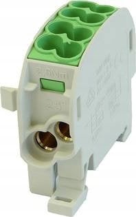 Simet Blok rozdzielczy 1-potencjałowy łączony 100A 4x2,5-25mm2 zielony SCB 25-Cu 81503005