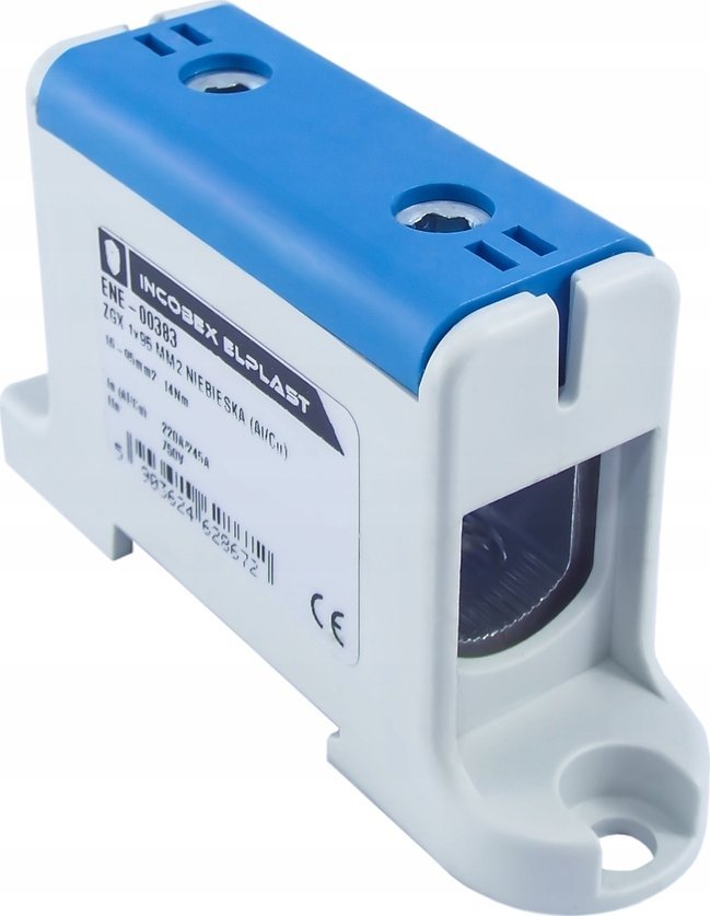 Incobex Złączka szynowa jednopolowa ZGX 1x95 mm2 niebieska (Al-Cu) ENE-00383