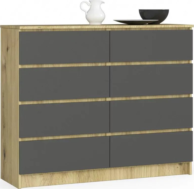 Elior Komoda z szufladami dąb artisan + grafit - Dalmos 3X
