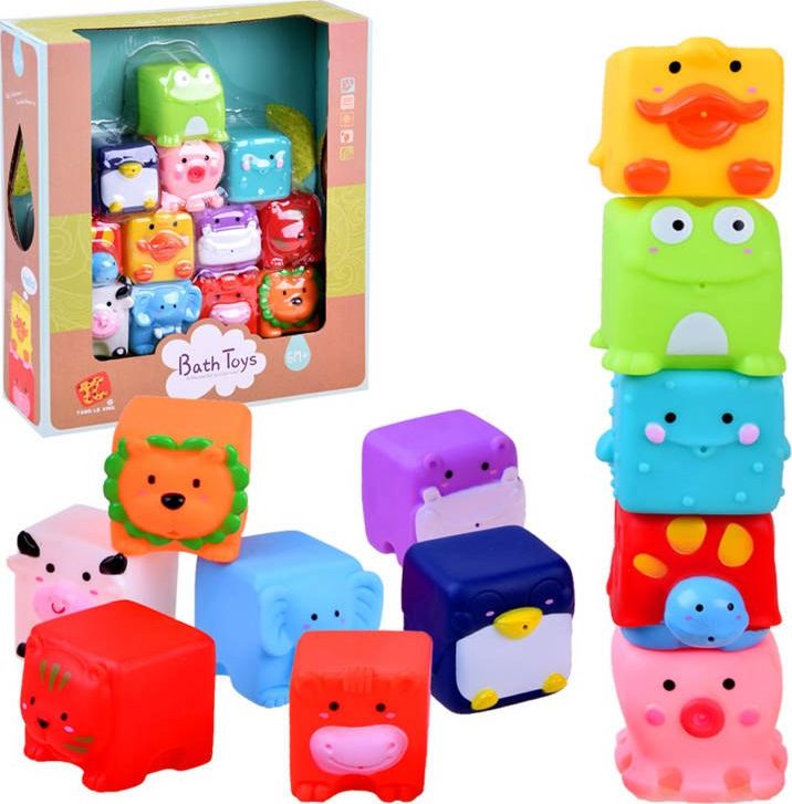 Jokomisiada Gumowe ZWIERZĄTKA zabawki do kąpieli 12 szt ZA2813