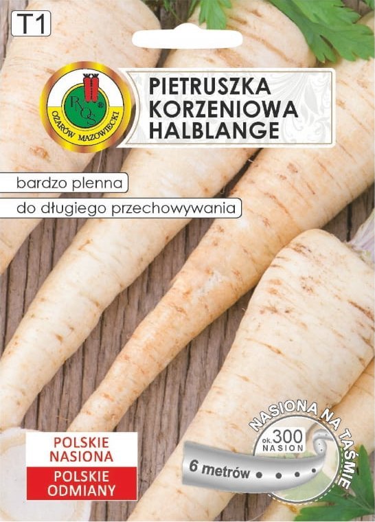 Pietruszka HALBLANGE 300 Nasion na Taśmie 6m Późna Odmiana na Jesień i Zimę