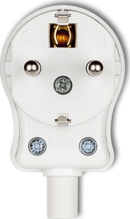 Karlik WTYCZKI Wtyczka kątowa UNI-SCHUKO, skręcana biały WK-1us