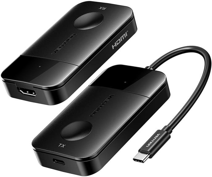 System przekazu sygnału AV Vention Bezprzewodowy transmiter HDMI 4K 30Hz czarny (ADOBB)