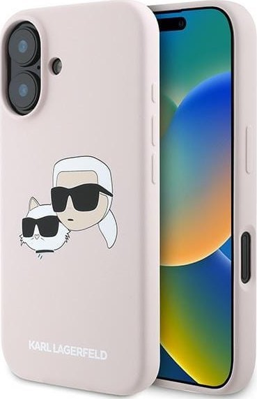 Karl Lagerfeld KLHMP16MSKCHPPLP iPhone16 Plus 6.7" pink/pink hardcase Silicone Double Heads Print