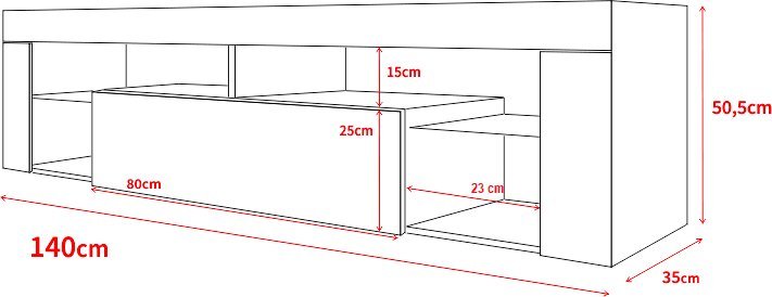 Vivaldi Szafka RTV Everest 2 + LED