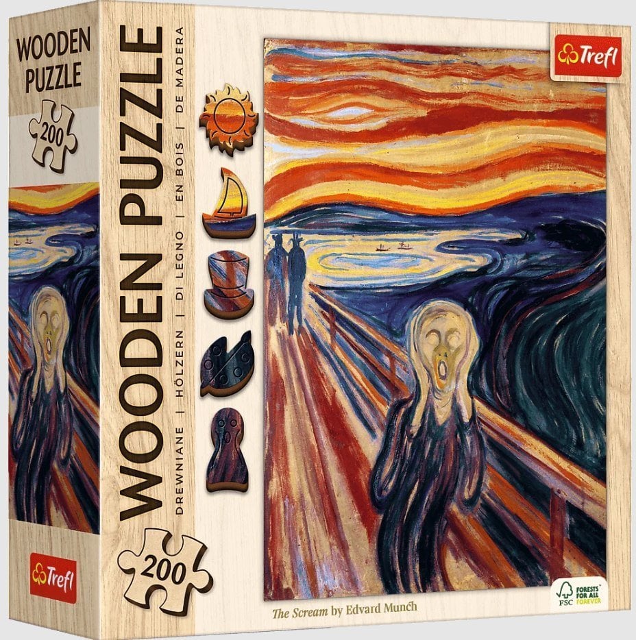 Trefl Puzzle Drewniane Krzyk, Edvard Munch 200 elementów (20252)