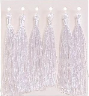 Frędzelki chwosty ozdobne białe 8cm 6szt