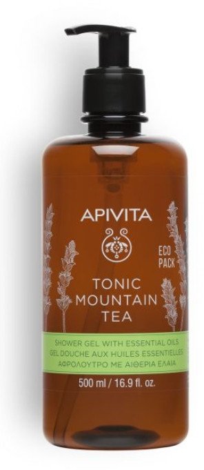 APIVITA_Tonic Mountain Tea Shower Gel with Essential Oils Eco Pack tonizujący żel pod prysznic z Górską Herbatą i olejkami eterycznymi 500ml
