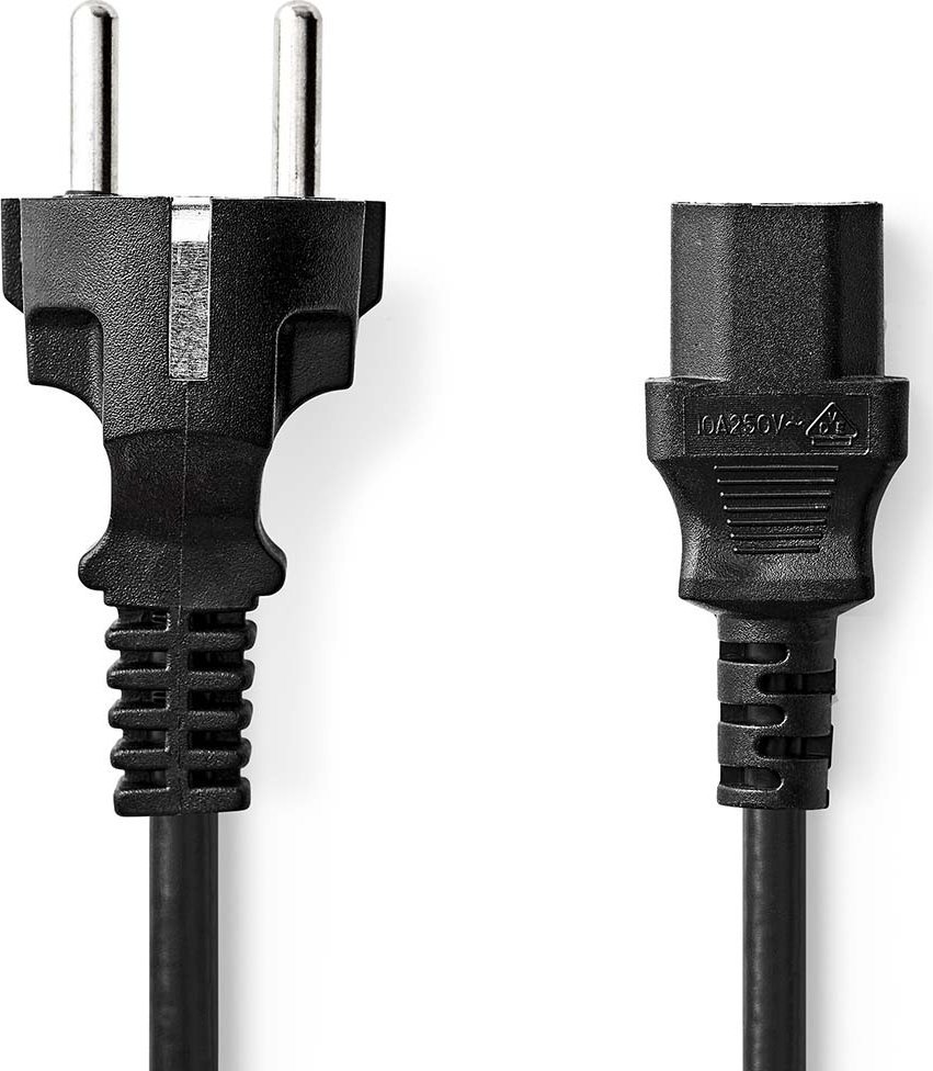 Kabel zasilający Nedis Nedis CEGL10030BK30 kabel zasilające Czarny 3 m Wtyczka zasilająca typu F IEC 320