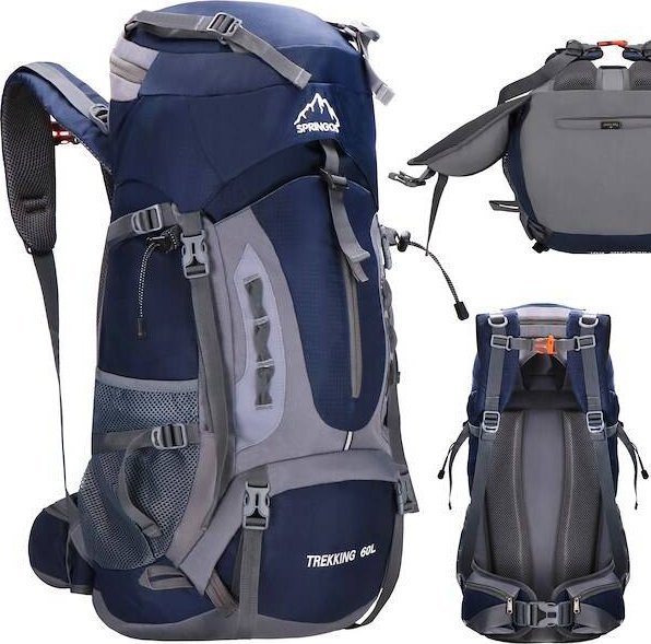 Plecak turystyczny Springos Plecak turystyczny 60 L trekkingowy wielofunkcyjny z gwizdkiem i osłoną przeciwdeszczową UNIWERSALNY