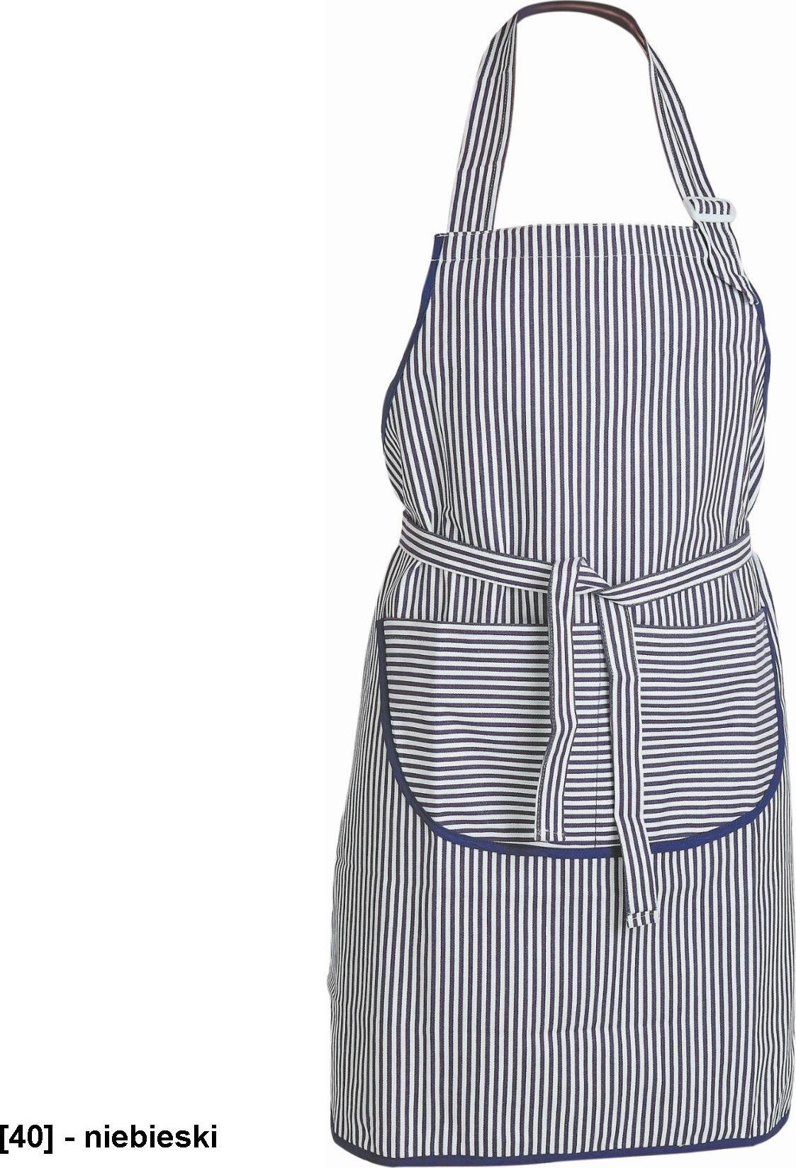 CERVA VENUS -fartuch wiązany w pasie z kieszonką z przodu - niebieski - 70cm/72cm.