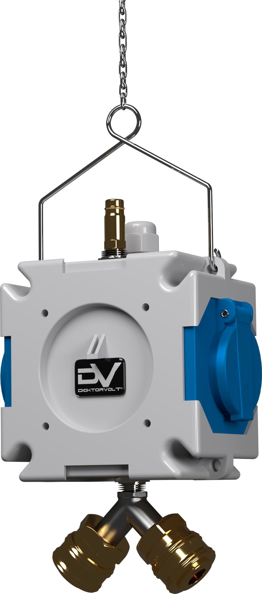 Doktorvolt Rozdzielnica wisząca mDV 2x230V schuko praca z łączem pneumatycznym 1,5m łańcuszek Doktorvolt 2749