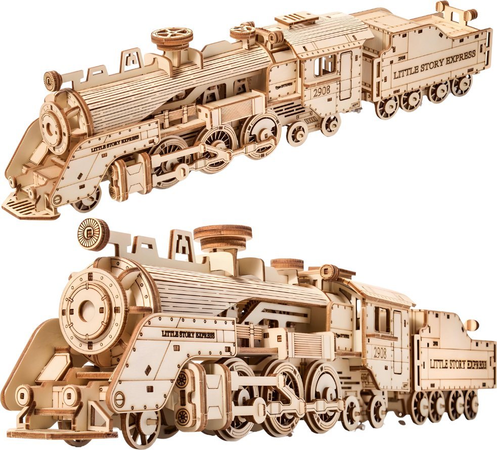 Little-Story Little Story Drewniane Puzzle Model 3D - Lokomotywa