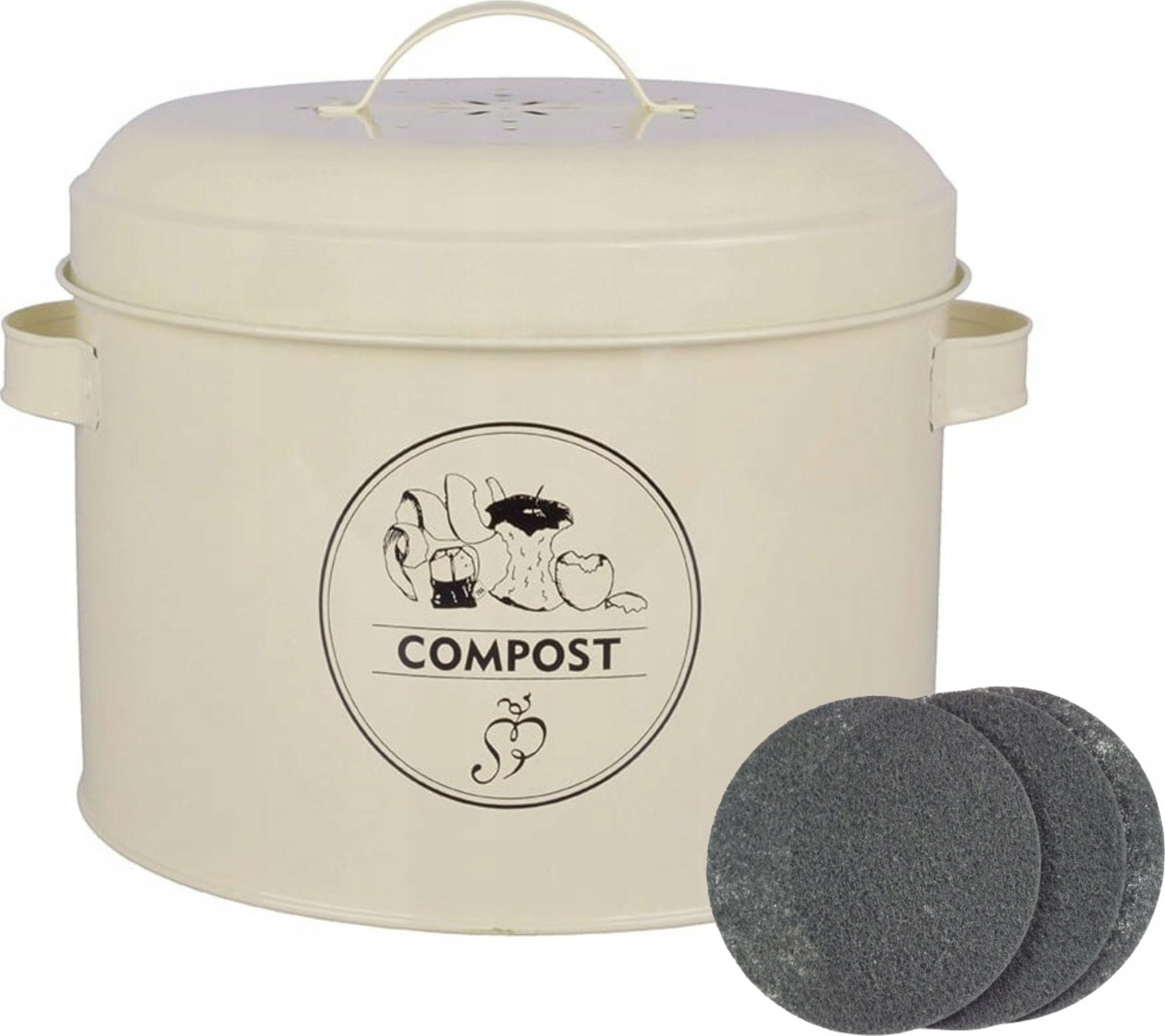 Esschert Design Kompostownik kuchenny + 3x filtr węglowy Komposter