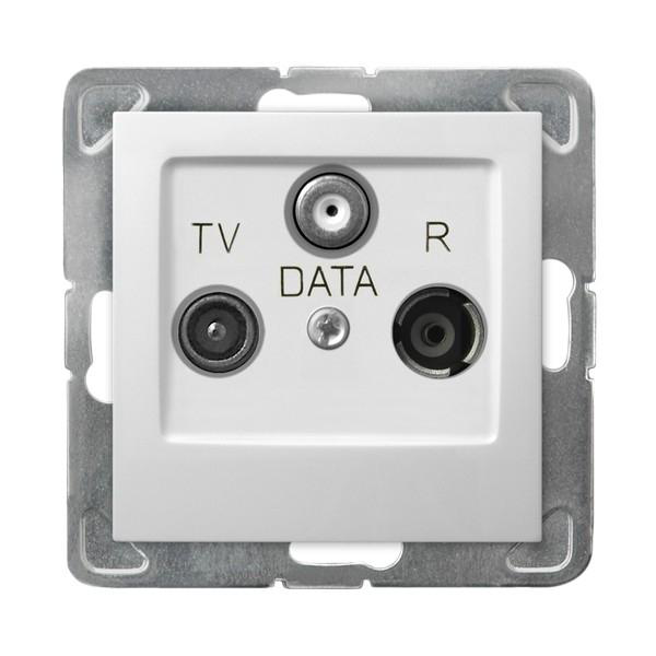 Ospel IMPRESJA Gniazdo antenowe RTV DATA biały