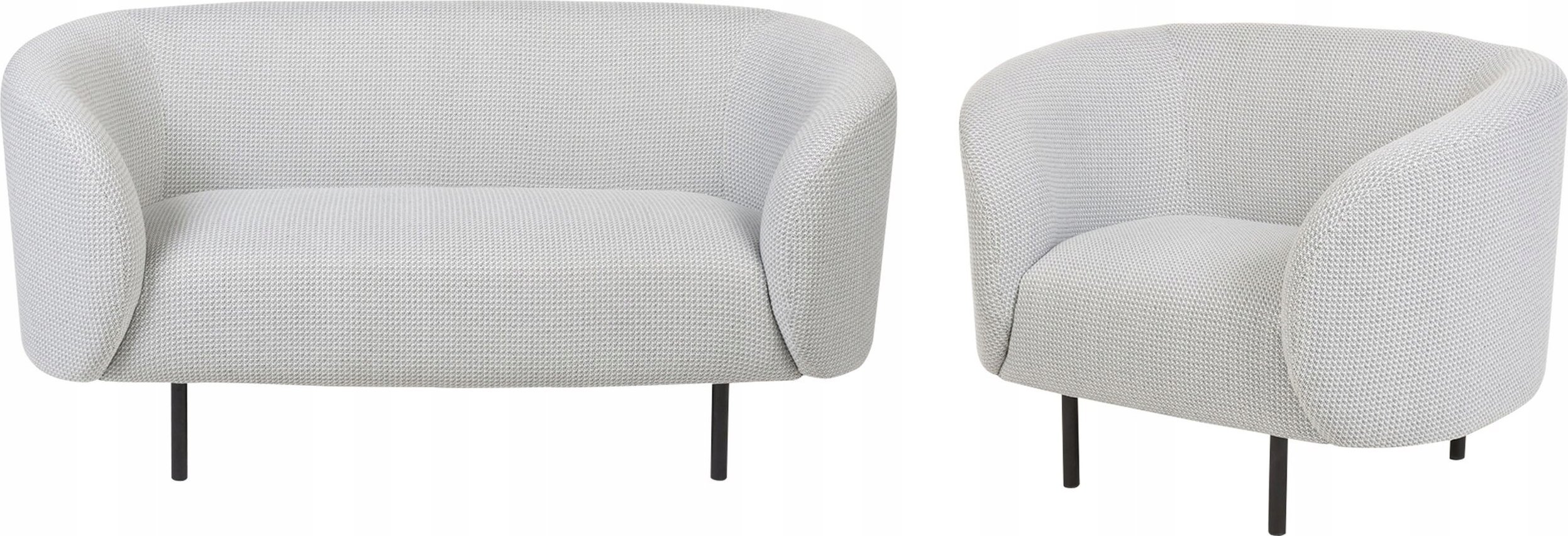 Beliani Komplet wypoczynkowy 3-osobowy tapicerowany czarno-biały LOEN