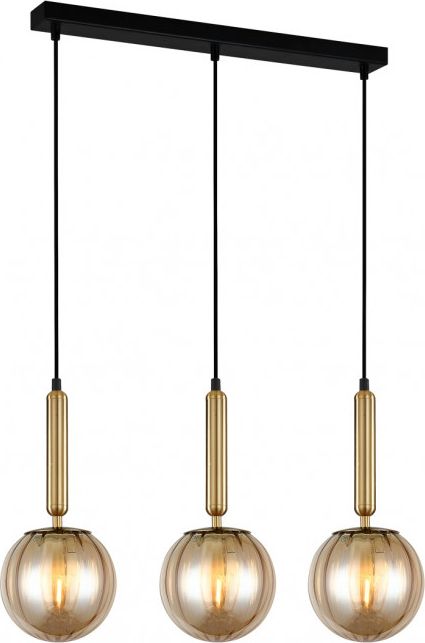 Lampa wisząca Italux Nowoczesna lampa sufitowa LED Ready nad stół Italux Ravena potrójna PND-2324-3L BRO+AMB