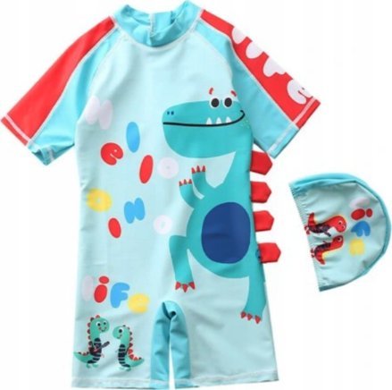 Strój kąpielowy dla chłopca motyw dinozaur uv upf 50 116/122 miętowy