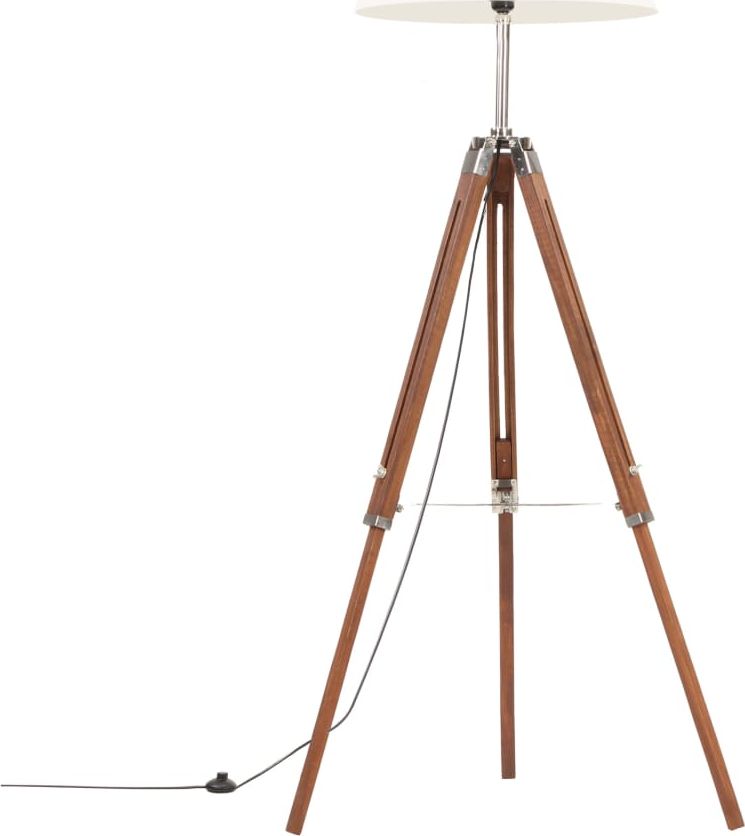 Lampa podłogowa Lumes Brązowo-biała lampa stojąca z regulacją wysokości - EX199-Nostra