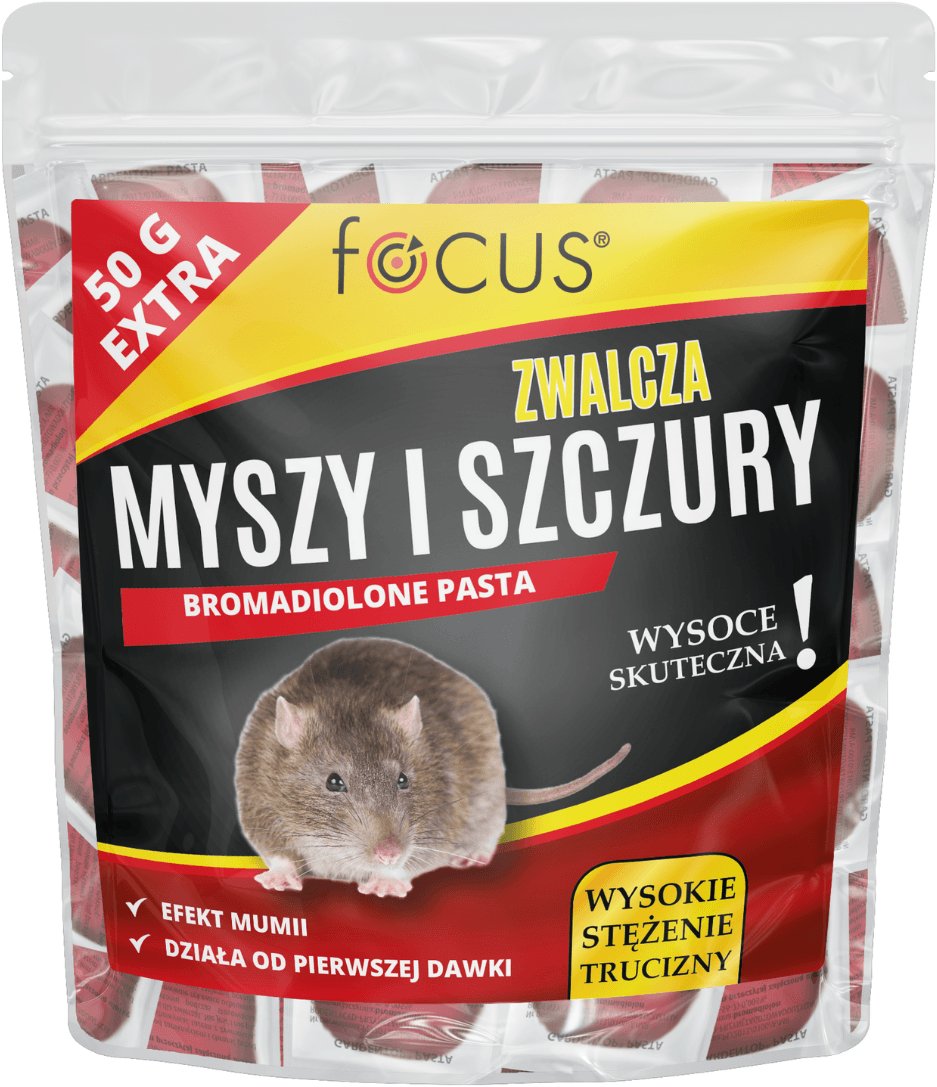 Trutka na myszy i szczury pasta bromadiolone Focus 1 kg