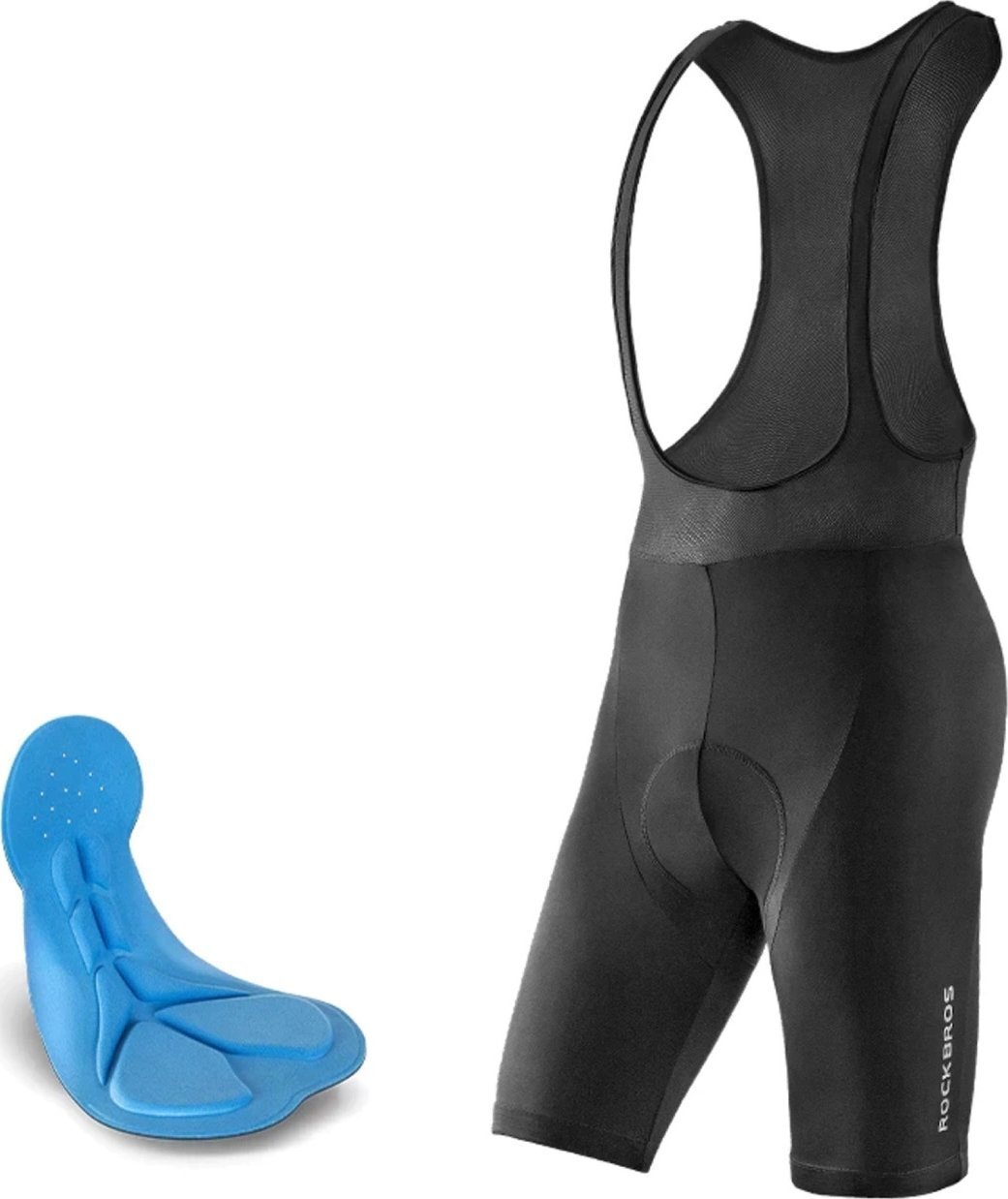 RockBros Spodenki rowerowe Rockbros RK2002XL krótkie na szelkach z wkładką XL - czarne