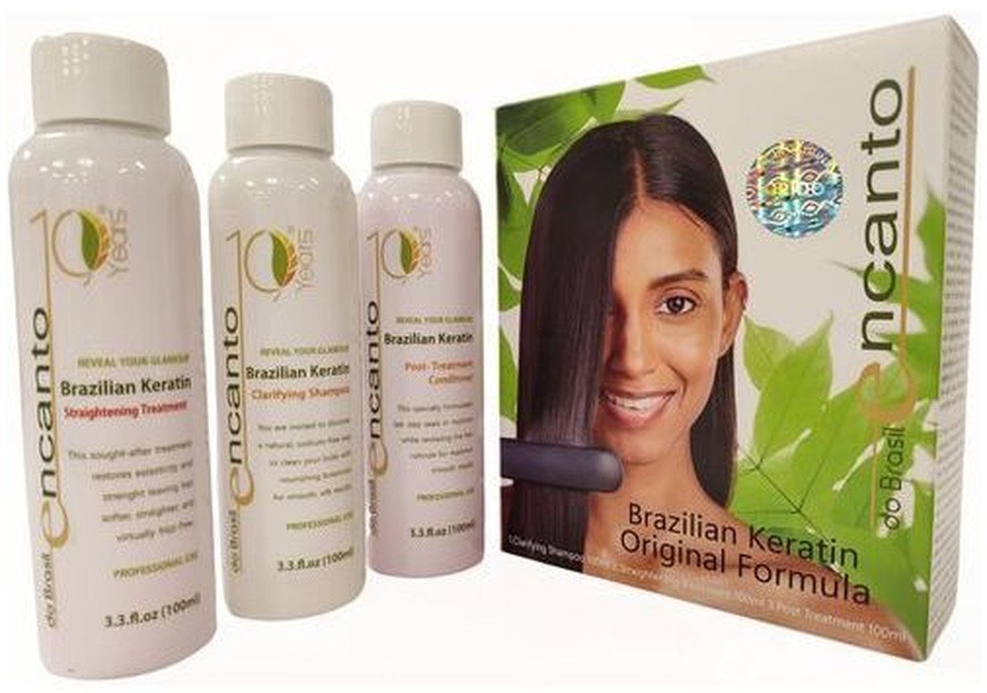 Encanto Brasil Zestaw do keratynowego prostowania włosów 3x100ml