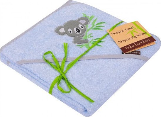 UVIE Okrycie kąpielowe Bambusowe 100 x 100 cm Koala niebieski