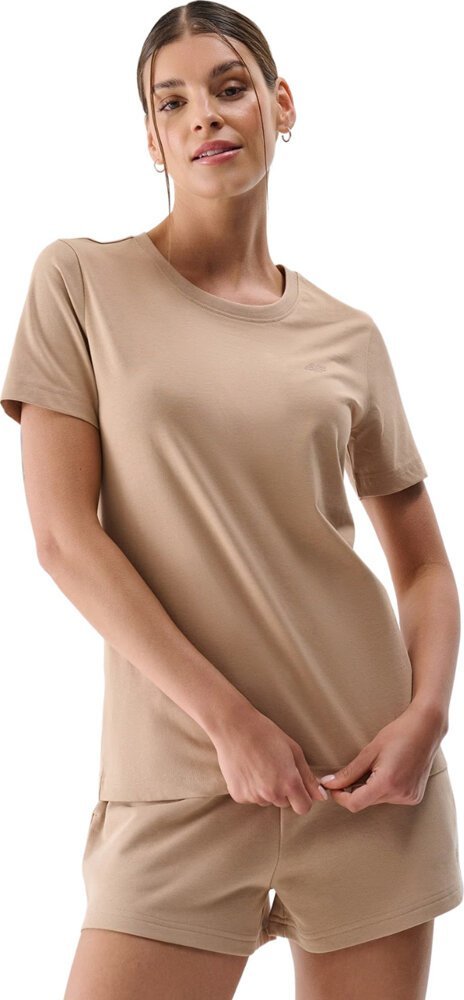 Koszulka damska 4F F2356 beżowa 4FWMM00TTSHF2356 83S M